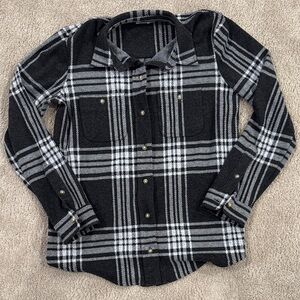 Faherty women’s Charcoal and White Plaid Button Down Shirt